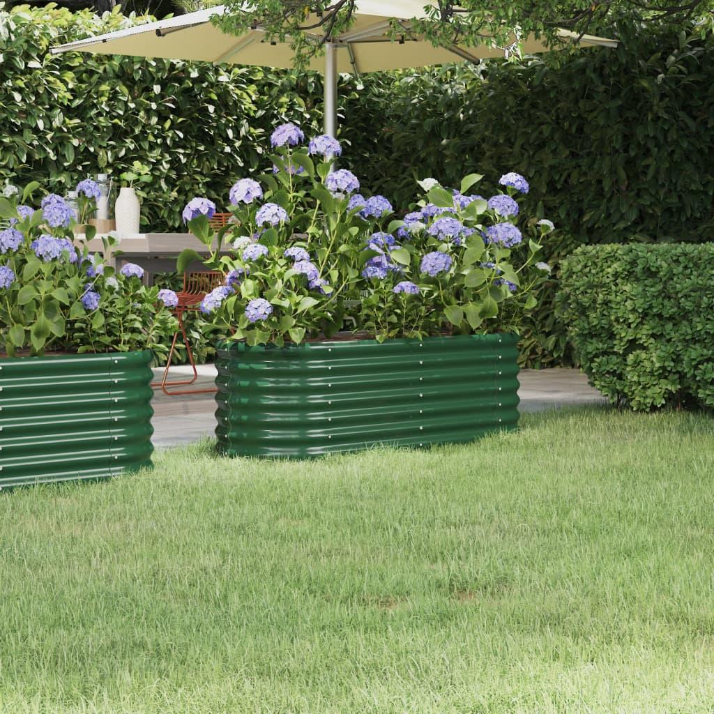 Højbed 114×40×36 cm i galvaniseret stål - grøn, oval plantekasse Højbed 114×40×36 cm i galvaniseret stål - grøn, oval plantekasse