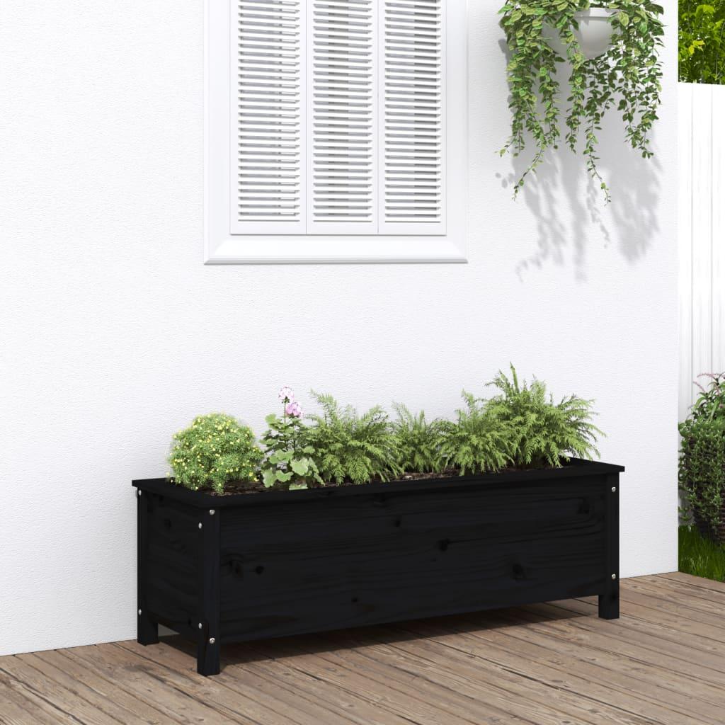 Højbed 119,5x40x39 cm massivt fyrretræ sort Højbed 119,5x40x39 cm massivt fyrretræ sort