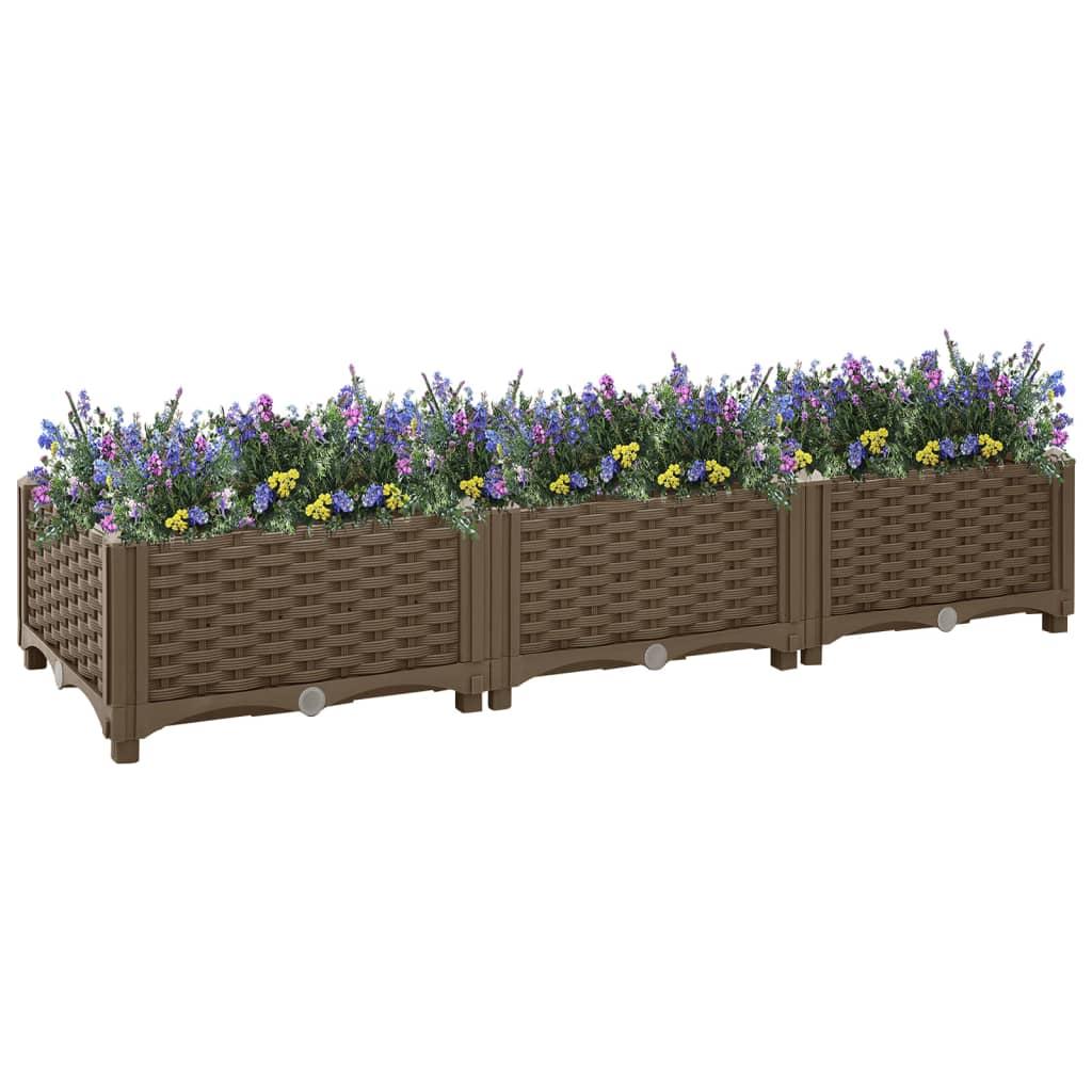 Højbed 120 × 40 × 23 cm - brun polypropylen plantekasse Højbed 120 × 40 × 23 cm - brun polypropylen plantekasse
