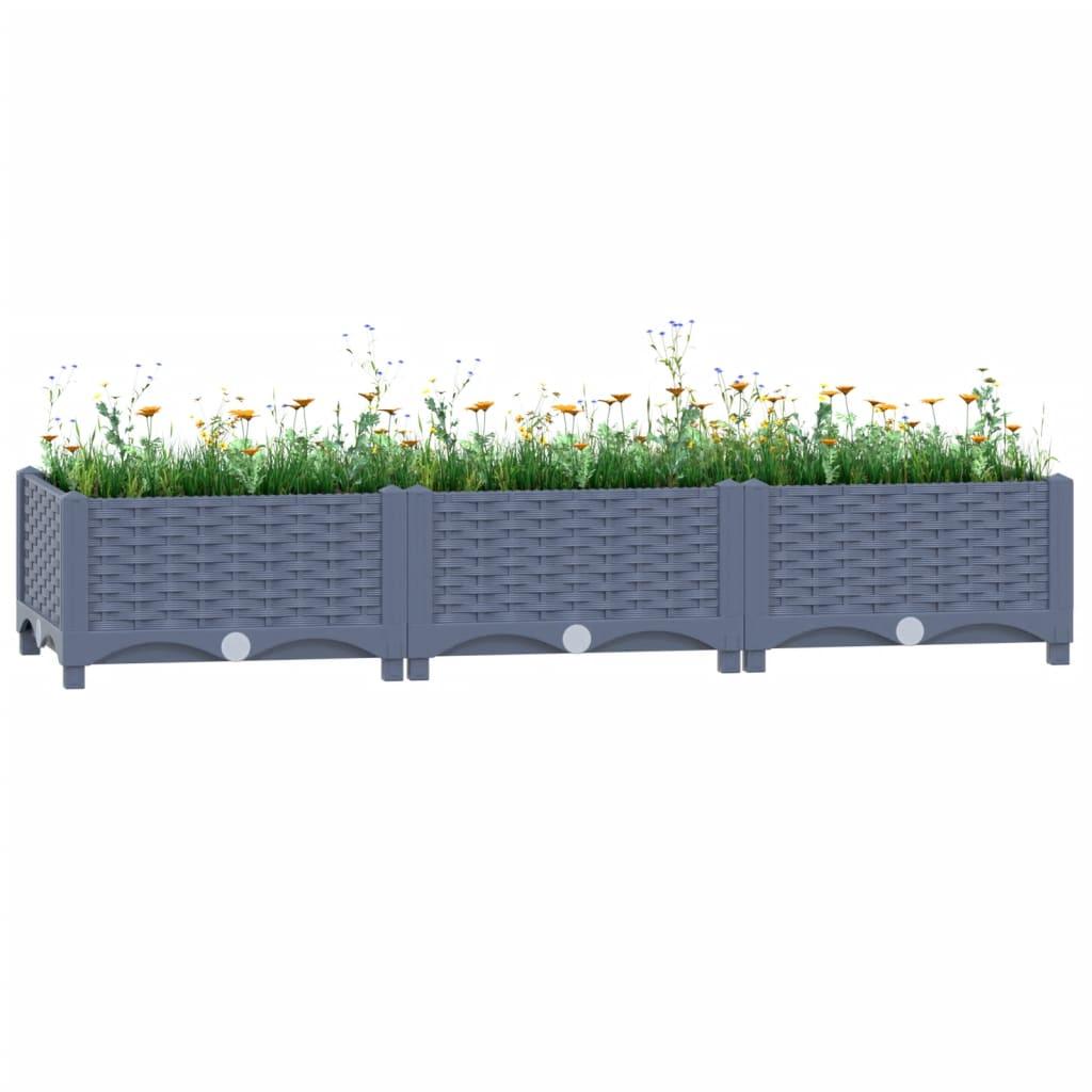 Højbed 120 × 40 × 23 cm i polypropylen - blågrå plantekasse Højbed 120 × 40 × 23 cm i polypropylen - blågrå plantekasse