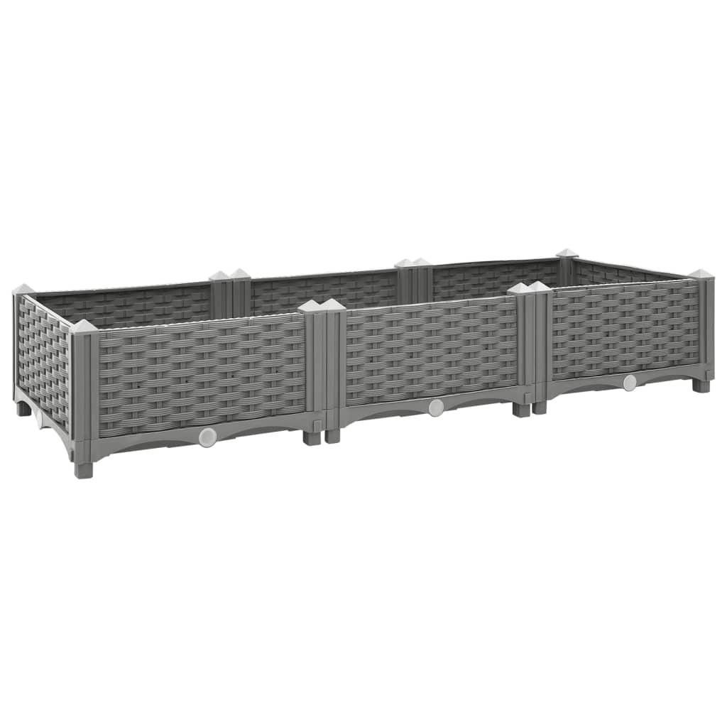 Højbed 120 × 40 × 23 cm - polypropylen, rattanlook, lysegrå Højbed 120 × 40 × 23 cm - polypropylen, rattanlook, lysegrå