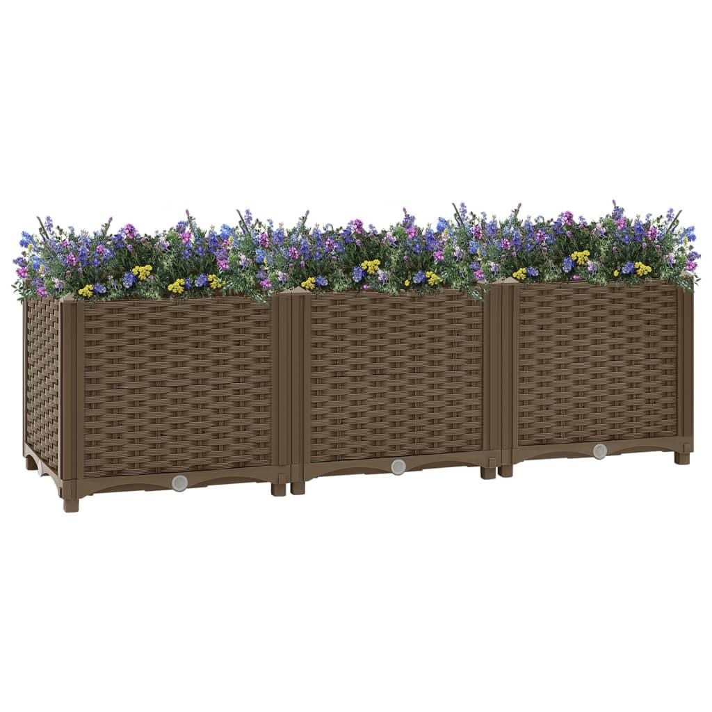 Højbed 120 × 40 × 38 cm - brun polypropylen plantekasse Højbed 120 × 40 × 38 cm - brun polypropylen plantekasse