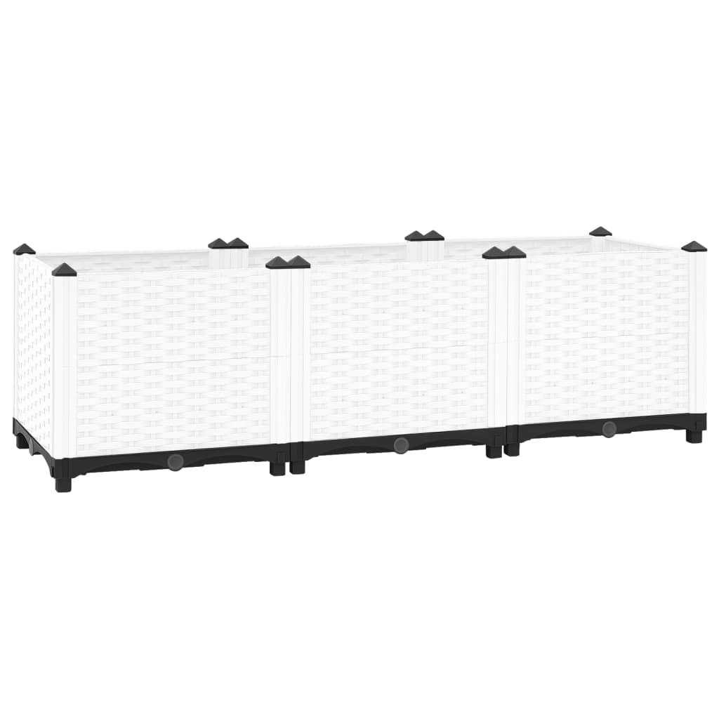Højbed 120 × 40 × 38 cm i polypropylen - hvid rattanlook Højbed 120 × 40 × 38 cm i polypropylen - hvid rattanlook
