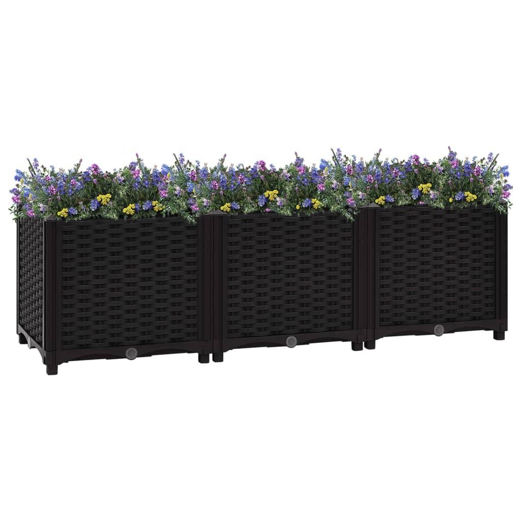 Højbed 120 × 40 × 38 cm - sort polypropylen plantekasse Højbed 120 × 40 × 38 cm - sort polypropylen plantekasse