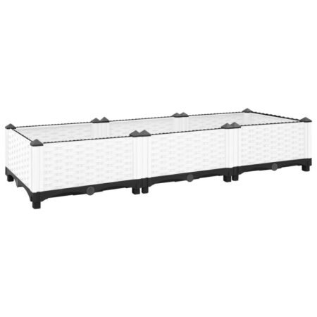 Højbed 120×40×23 cm - polypropylen, hvid