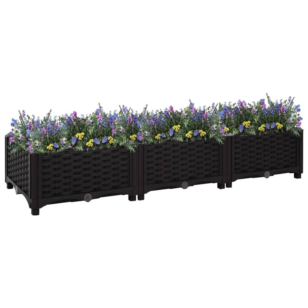 Højbed 120×40×23 cm - sort polypropylen plantekasse Højbed 120×40×23 cm - sort polypropylen plantekasse