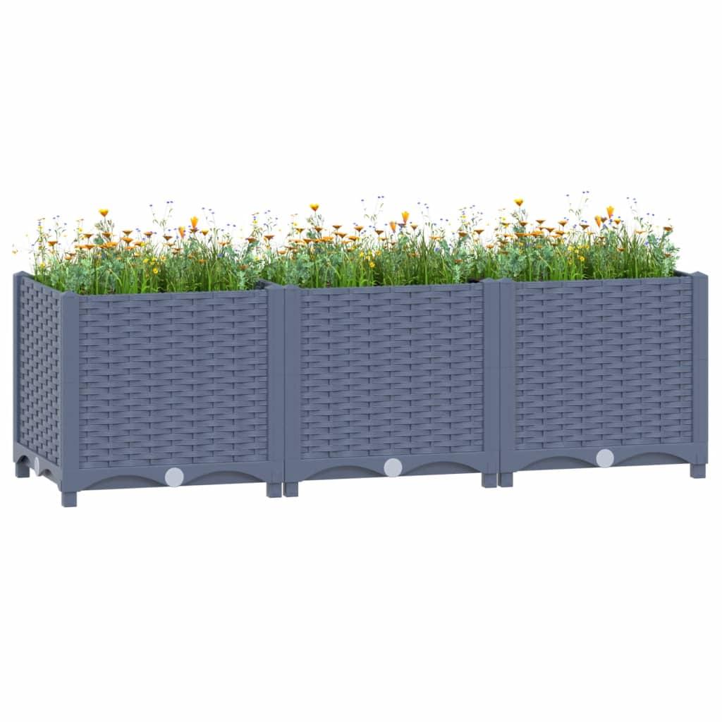 Højbed 120×40×38 cm - blågrå polypropylen plantekasse Højbed 120×40×38 cm - blågrå polypropylen plantekasse
