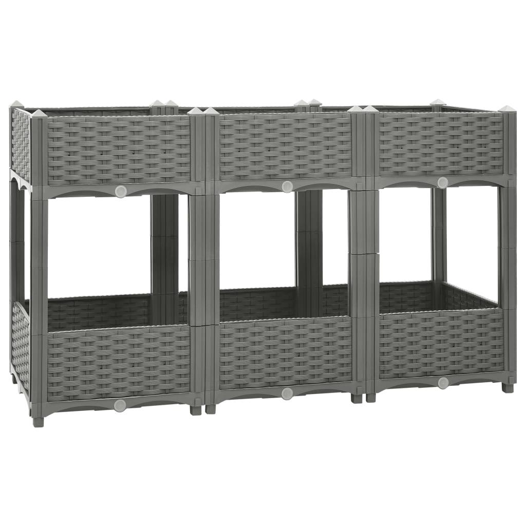 Højbed 120×40×71 cm - lysegrå plantekasse i polypropylen Højbed 120×40×71 cm - lysegrå plantekasse i polypropylen