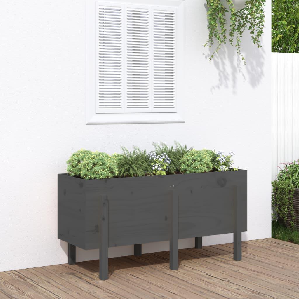 Højbed 121x50x57 cm massivt fyrretræ grå Højbed 121x50x57 cm massivt fyrretræ grå