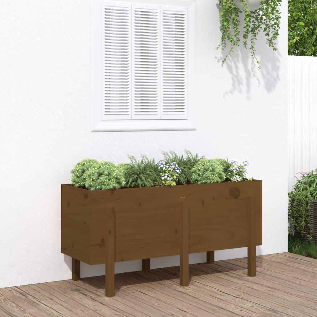 Højbed 121x50x57 cm massivt fyrretræ gyldenbrun Højbed 121x50x57 cm massivt fyrretræ gyldenbrun