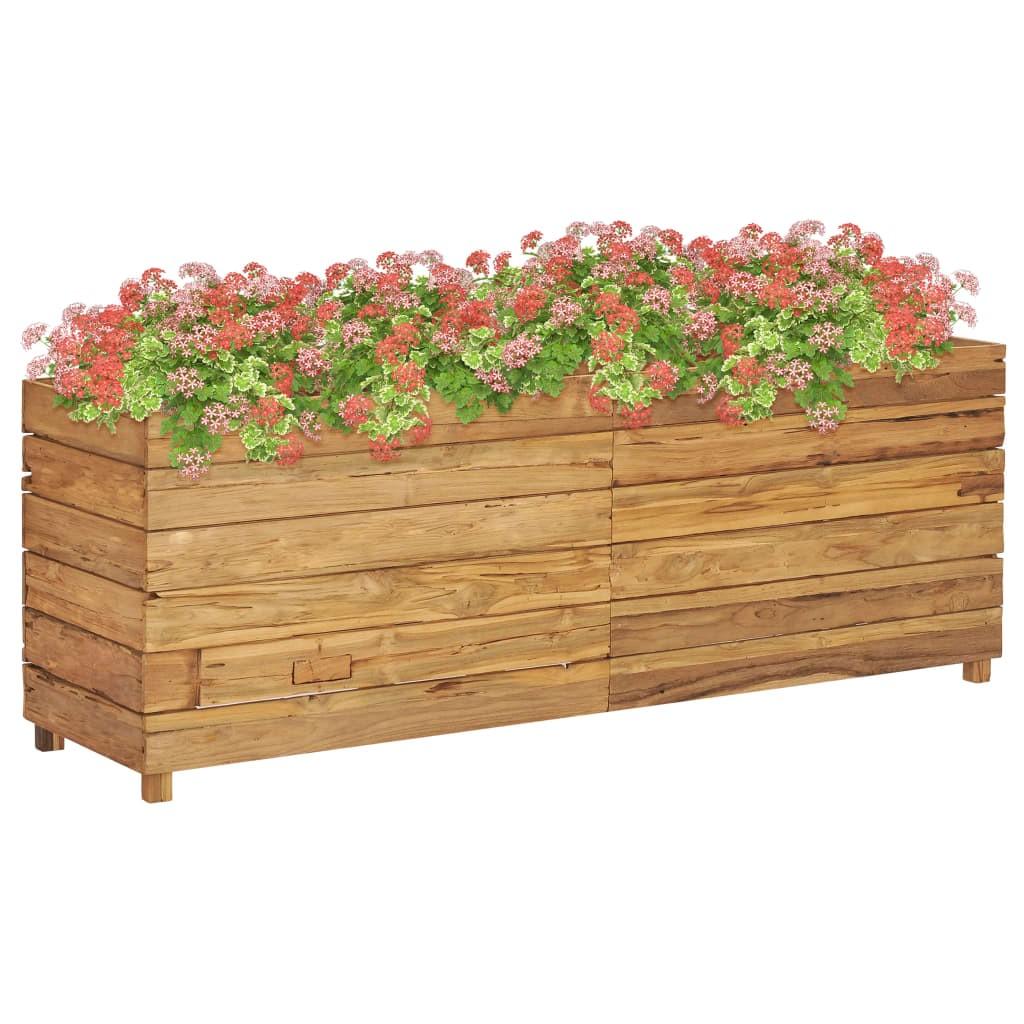 Højbed 150×40×55 cm i genanvendt teaktræ med stålstativ Højbed 150×40×55 cm i genanvendt teaktræ med stålstativ