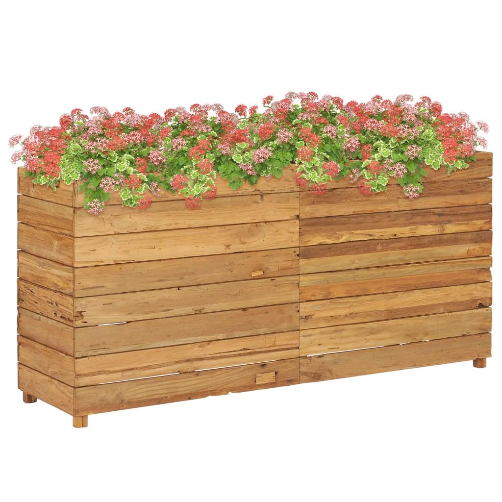 Højbed 150×40×72 cm i genanvendt teaktræ med stålstativ Højbed 150×40×72 cm i genanvendt teaktræ med stålstativ