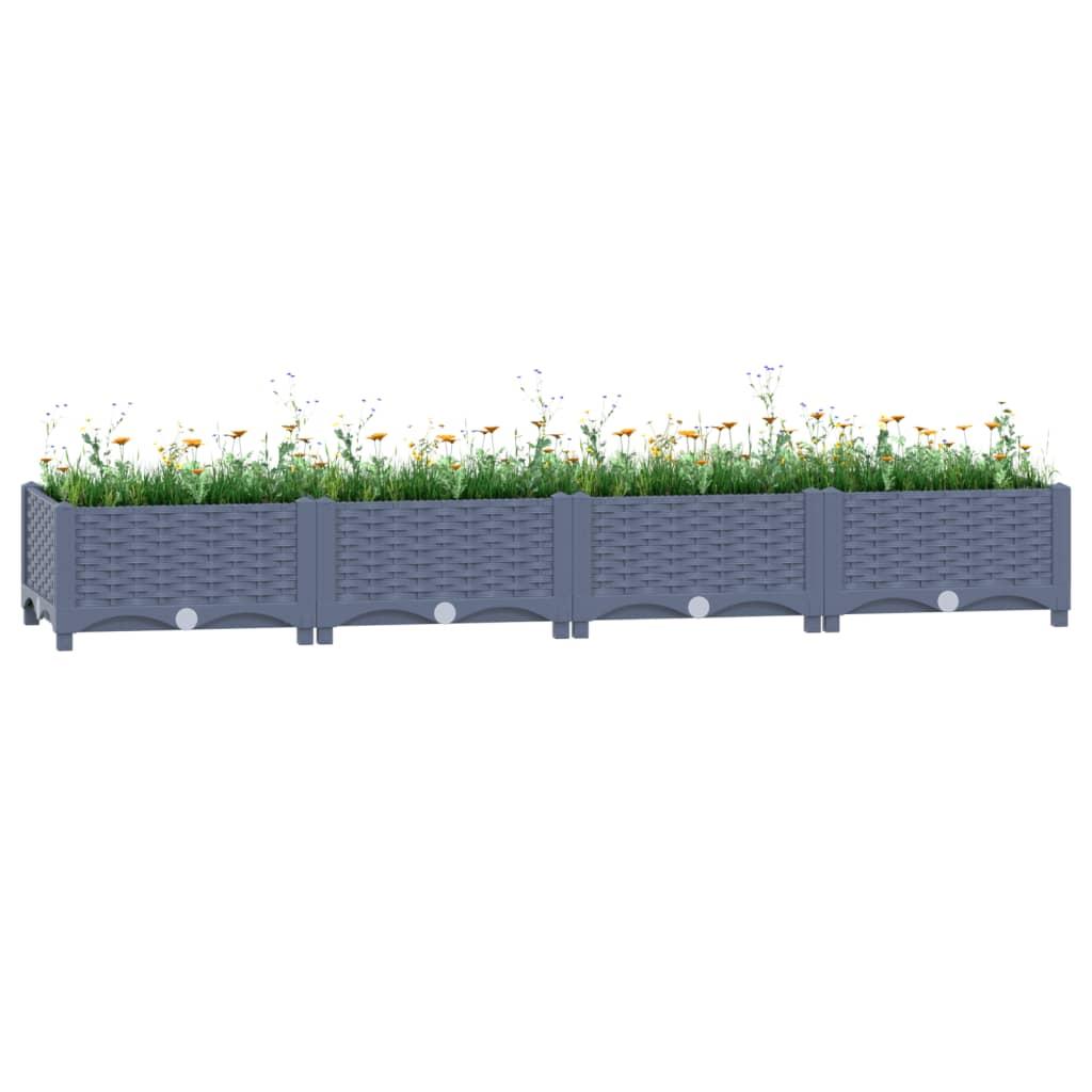 Højbed 160 × 40 × 23 cm - blågrå polypropylen plantekasse Højbed 160 × 40 × 23 cm - blågrå polypropylen plantekasse