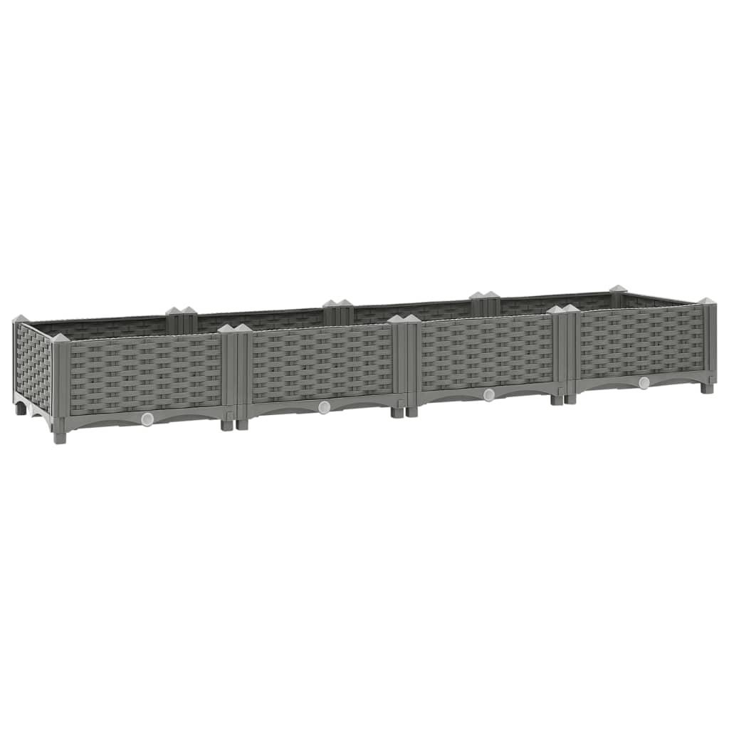 Højbed 160 × 40 × 23 cm - polypropylen, lysegrå Højbed 160 × 40 × 23 cm - polypropylen, lysegrå