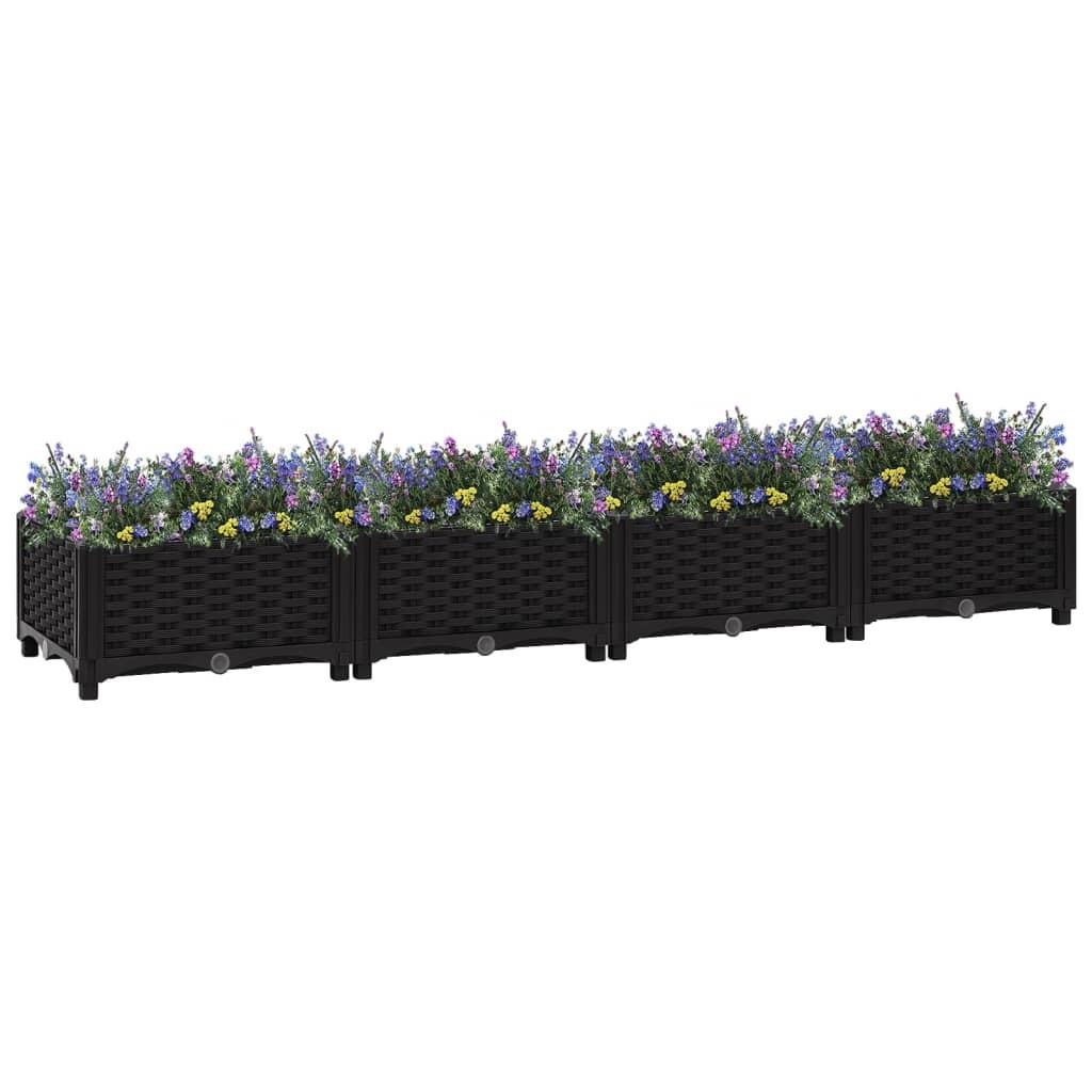 Højbed 160 × 40 × 23 cm - sort polypropylen plantekasse Højbed 160 × 40 × 23 cm - sort polypropylen plantekasse