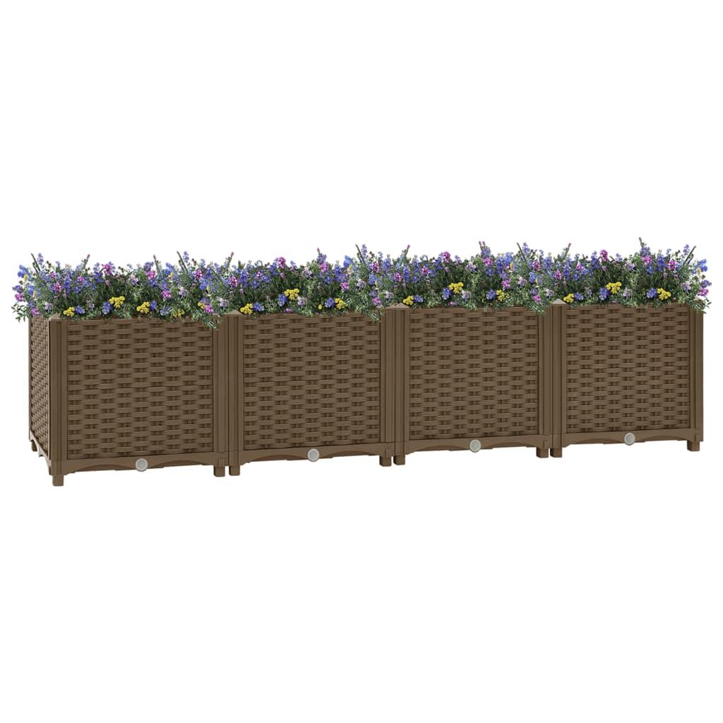 Højbed 160 × 40 × 38 cm - brun polypropylen plantekasse Højbed 160 × 40 × 38 cm - brun polypropylen plantekasse
