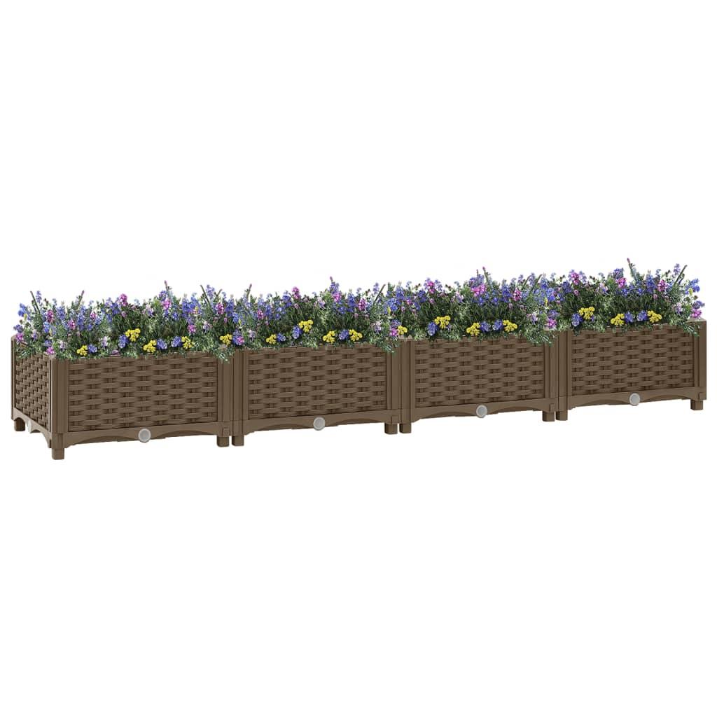 Højbed 160×40×23 cm - brun plantekasse i polypropylen Højbed 160×40×23 cm - brun plantekasse i polypropylen