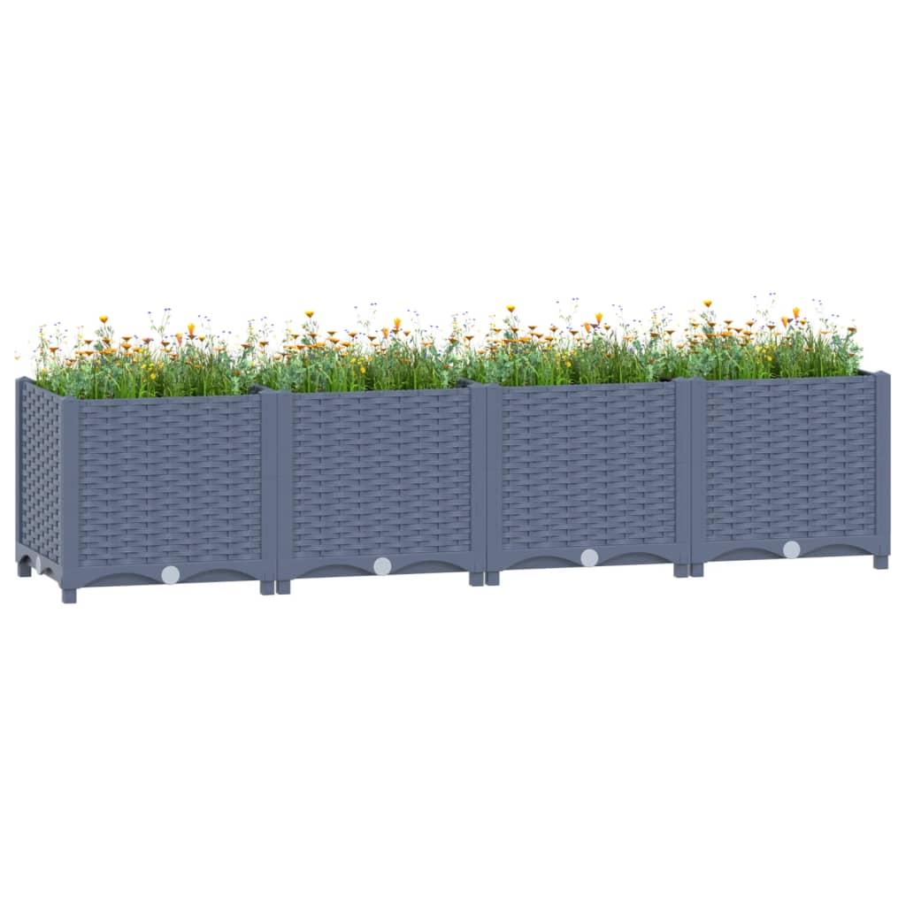 Højbed 160×40×38 cm i polypropylen - blågrå plantekasse Højbed 160×40×38 cm i polypropylen - blågrå plantekasse