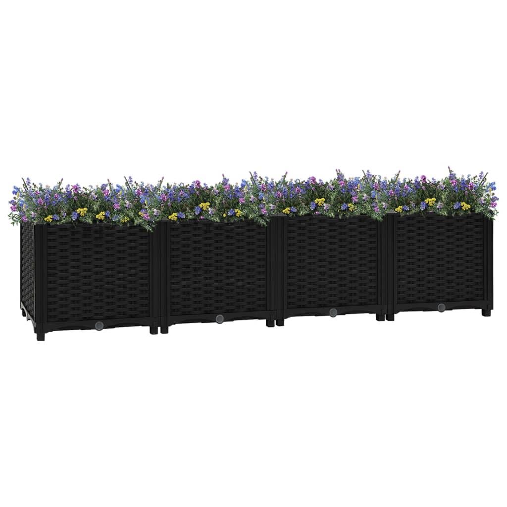 Højbed 160×40×38 cm - sort polypropylen plantekasse Højbed 160×40×38 cm - sort polypropylen plantekasse