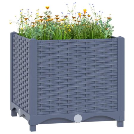 Højbed 40 x 40 x 38 cm i polypropylen - blågrå plantekasse