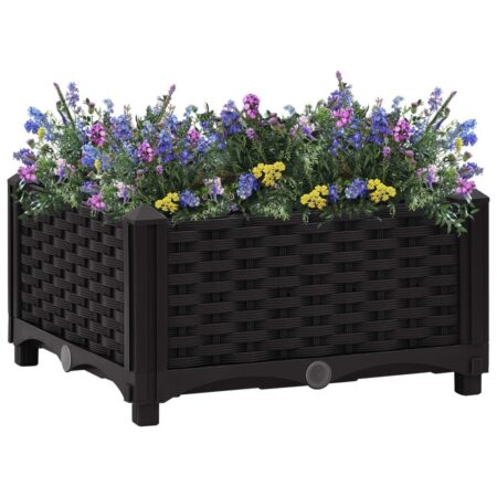Højbed 40 × 40 × 23 cm - sort polypropylen plantekasse