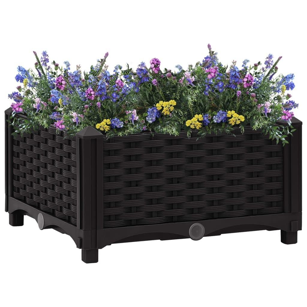 Højbed 40 × 40 × 23 cm - sort polypropylen plantekasse Højbed 40 × 40 × 23 cm - sort polypropylen plantekasse