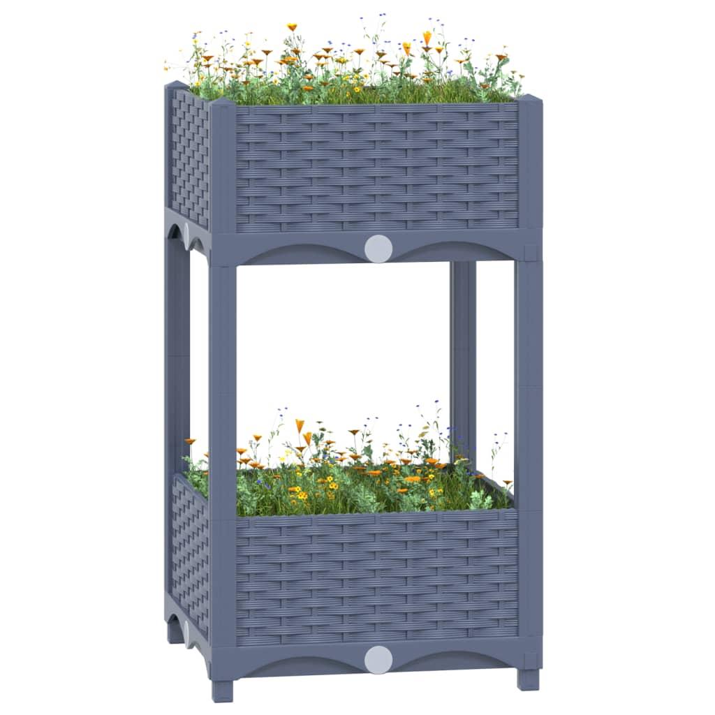 Højbed 40 × 40 × 71 cm - plantekasse i polypropylen, blågrå Højbed 40 × 40 × 71 cm - plantekasse i polypropylen, blågrå