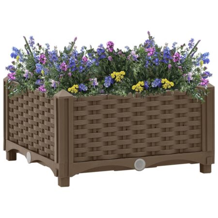 Højbed 40×40×23 cm - brun polypropylen plantekasse