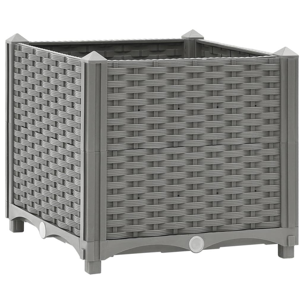 Højbed 40×40×38 cm - plantekasse i polypropylen, lysegrå Højbed 40×40×38 cm - plantekasse i polypropylen, lysegrå