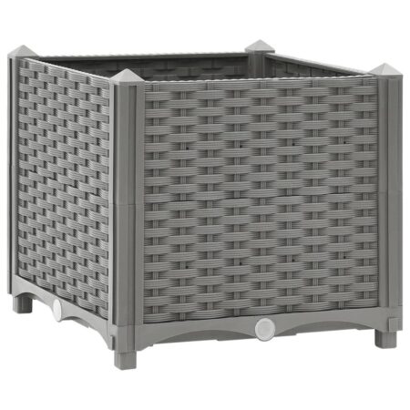 Højbed 40×40×38 cm - plantekasse i polypropylen, lysegrå