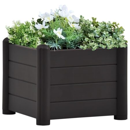 Højbed 43×43×35 cm i PP - antracitgrå plantekasse 30 l