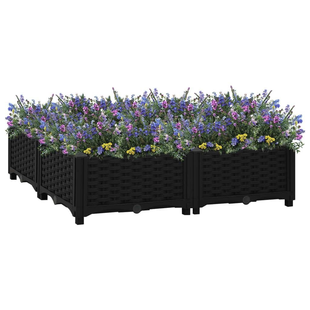 Højbed 80 x 80 x 23 cm i polypropylen - sort plantekasse Højbed 80 x 80 x 23 cm i polypropylen - sort plantekasse