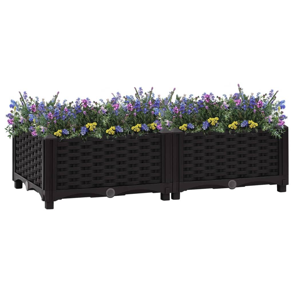 Højbed 80 × 40 × 23 cm - sort polypropylen plantekasse Højbed 80 × 40 × 23 cm - sort polypropylen plantekasse