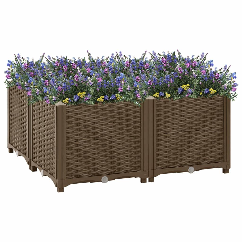 Højbed 80 × 80 × 38 cm - brun polypropylen plantekasse Højbed 80 × 80 × 38 cm - brun polypropylen plantekasse
