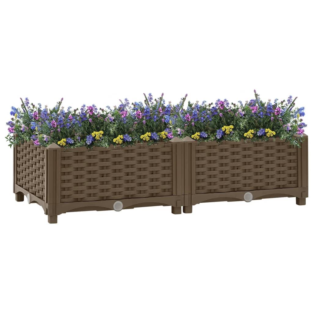 Højbed 80×40×23 cm - brun polypropylen plantekasse Højbed 80×40×23 cm - brun polypropylen plantekasse