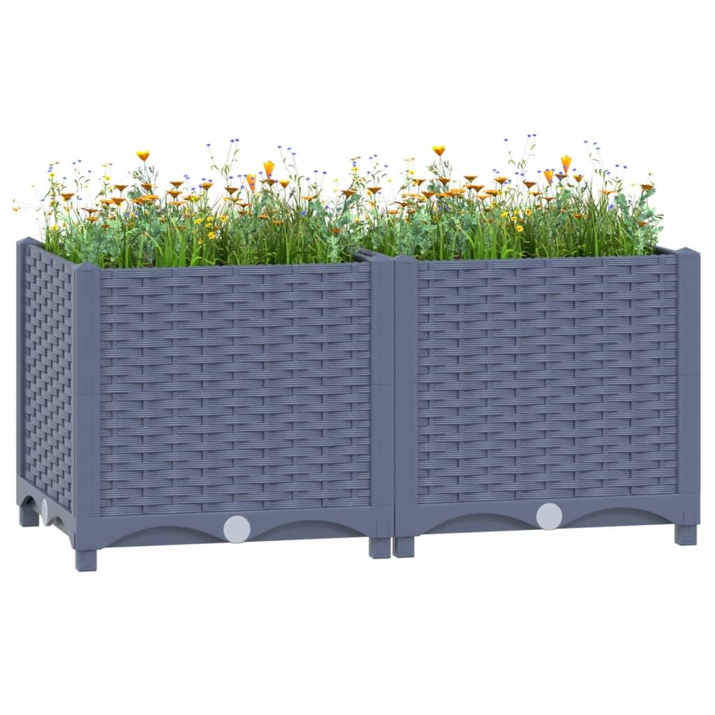 Højbed 80×40×38 cm i polypropylen - blågrå plantekasse Højbed 80×40×38 cm i polypropylen - blågrå plantekasse