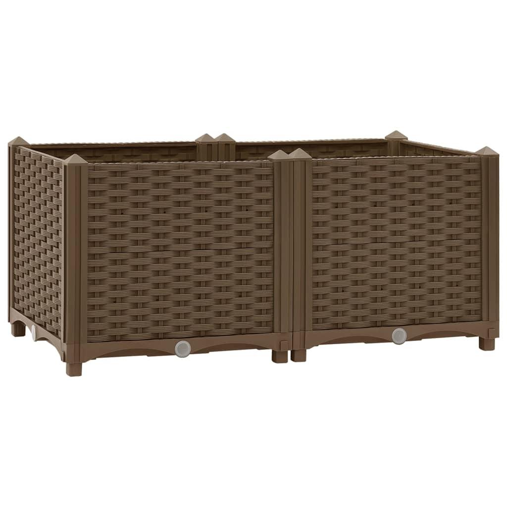 Højbed 80×40×38 cm i polypropylen - brun plantekasse Højbed 80×40×38 cm i polypropylen - brun plantekasse