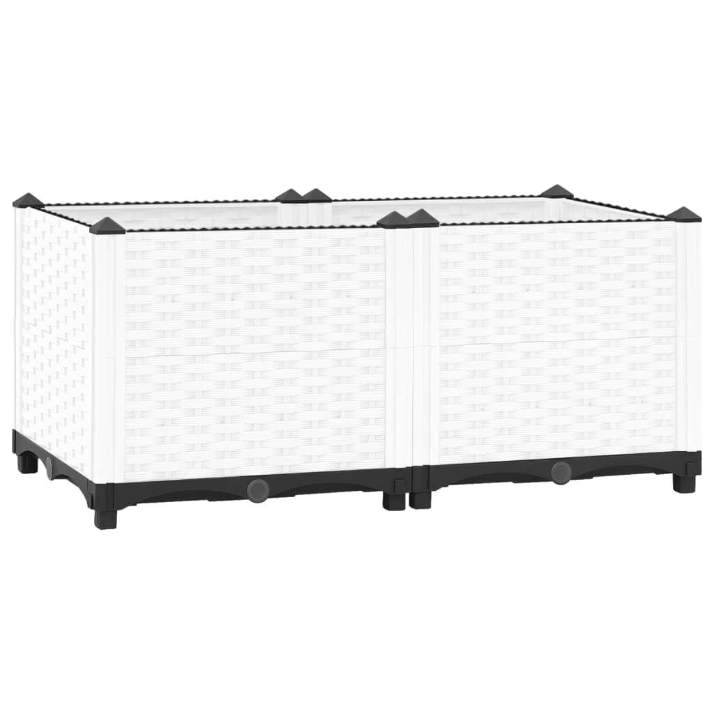 Højbed 80×40×38 cm i polypropylen - hvid rattanlook Højbed 80×40×38 cm i polypropylen - hvid rattanlook