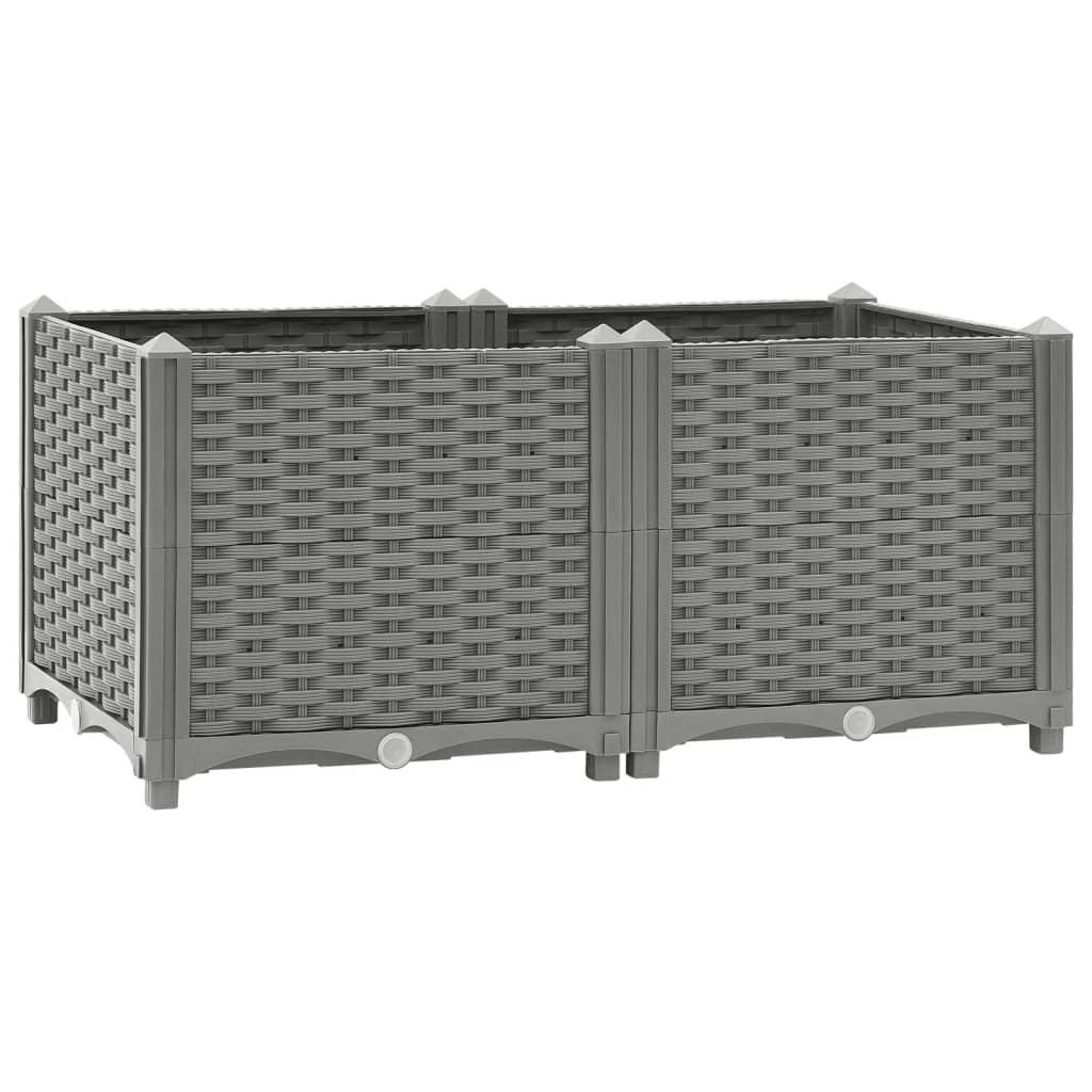 Højbed 80×40×38 cm i polypropylen - lysegrå rattanlook Højbed 80×40×38 cm i polypropylen - lysegrå rattanlook
