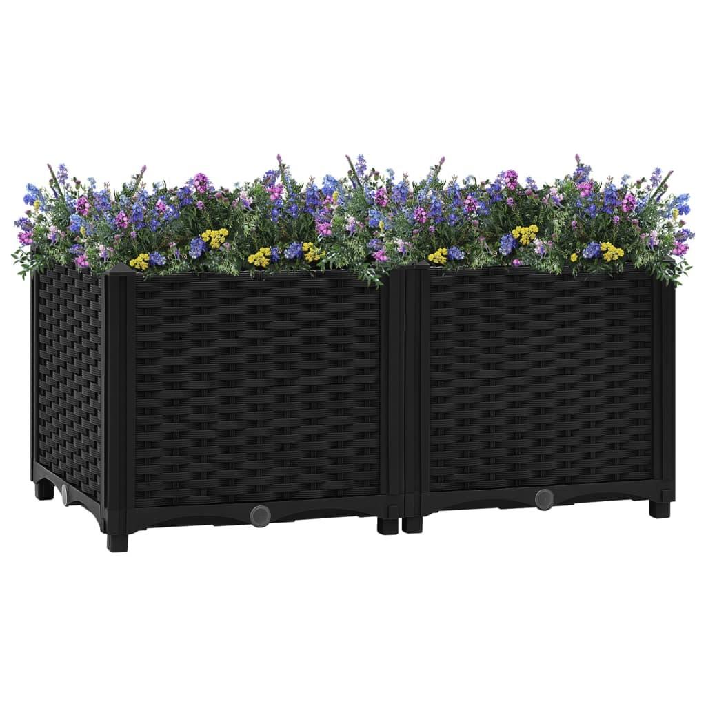 Højbed 80×40×38 cm - sort polypropylen plantekasse Højbed 80×40×38 cm - sort polypropylen plantekasse