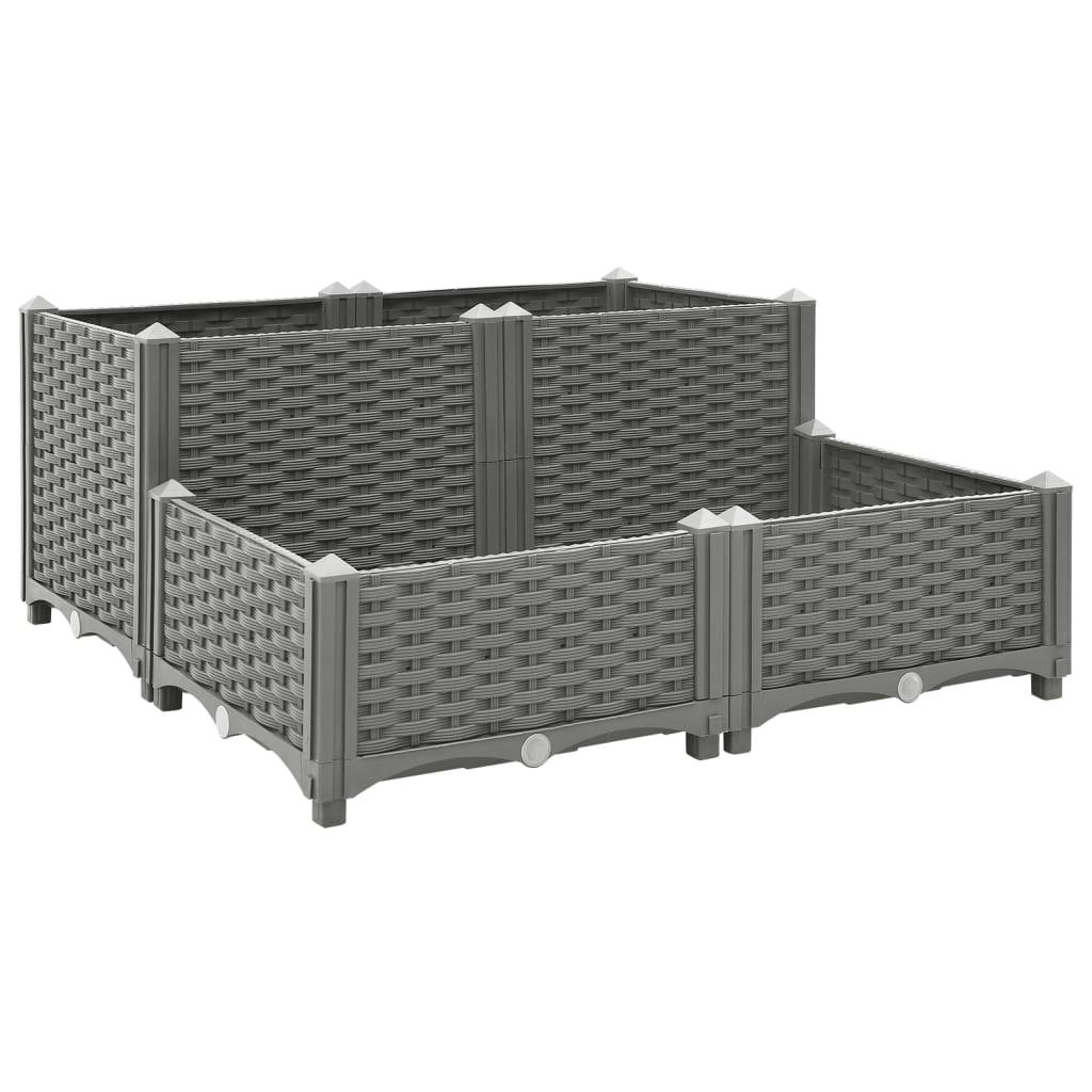 Højbed 80×80×38 cm i polypropylen - lysegrå rattanlook Højbed 80×80×38 cm i polypropylen - lysegrå rattanlook