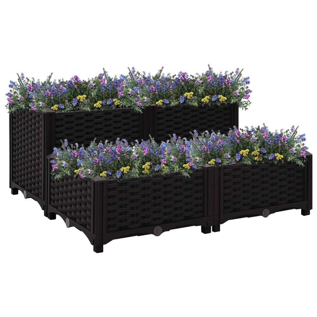 Højbed 80×80×38 cm - sort polypropylen plantekasse Højbed 80×80×38 cm - sort polypropylen plantekasse