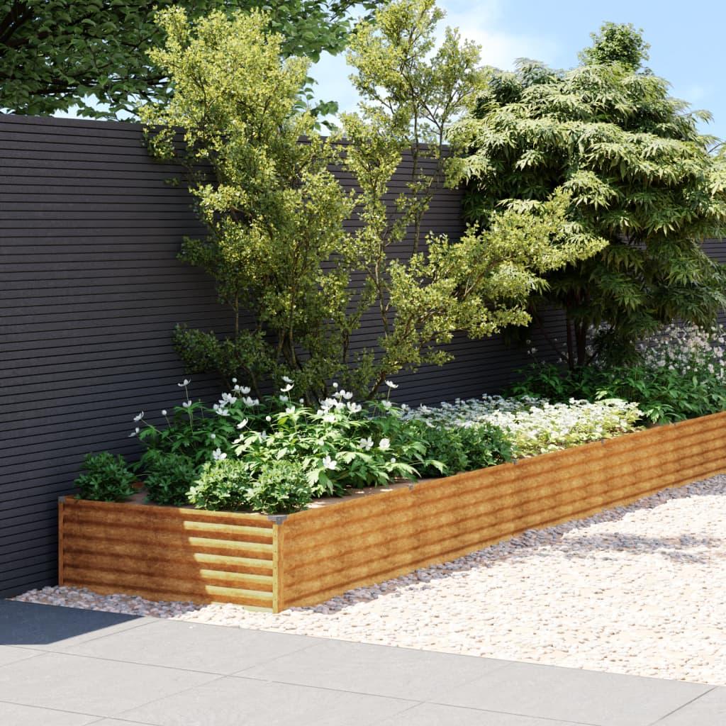 Højbed 960×100×36 cm i cortenstål - lang plantekasse til have og terrasse Højbed 960×100×36 cm i cortenstål - lang plantekasse til have og terrasse