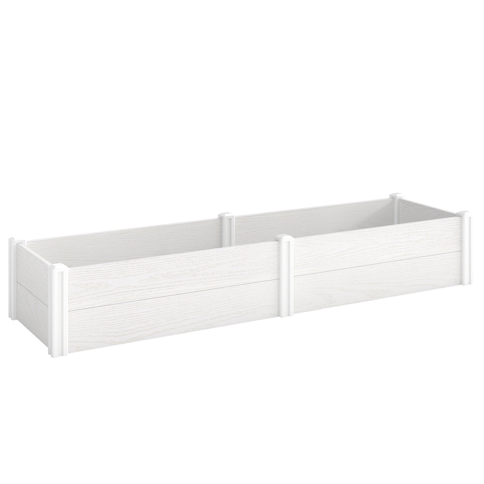 Højbed af plastik, stikbart plantebed med gør-det-selv-montering, kold ramme, 197 x 54 x 33 cm, hvid Højbed af plastik, stikbart plantebed med gør-det-selv-montering, kold ramme, 197 x 54 x 33 cm, hvid