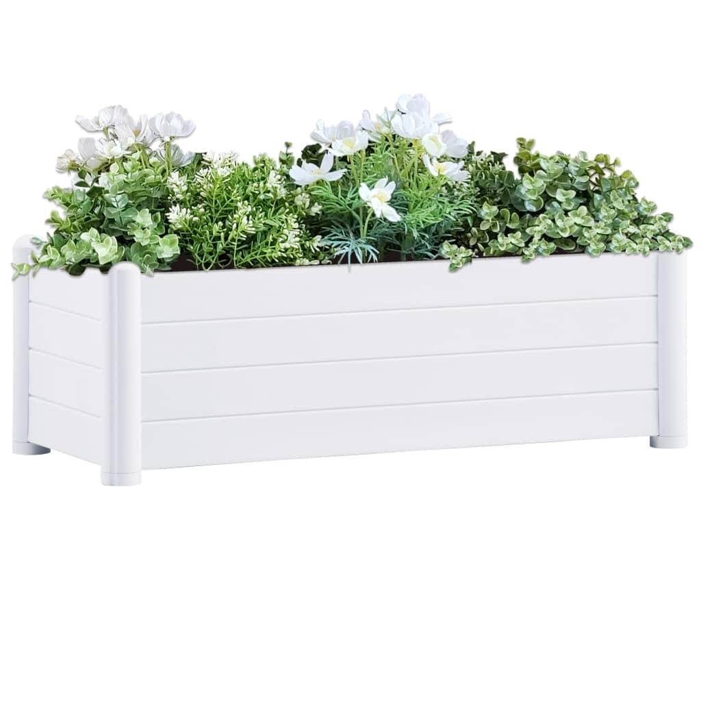 Højbed i PP 100 × 43 × 35 cm - hvid plantekasse 80 l Højbed i PP 100 × 43 × 35 cm - hvid plantekasse 80 l