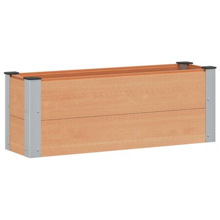 Højbed i WPC og aluminium - brun 100 × 30 × 36 cm