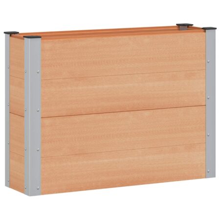 Højbed i WPC og aluminium - brun 100 × 30 × 72 cm