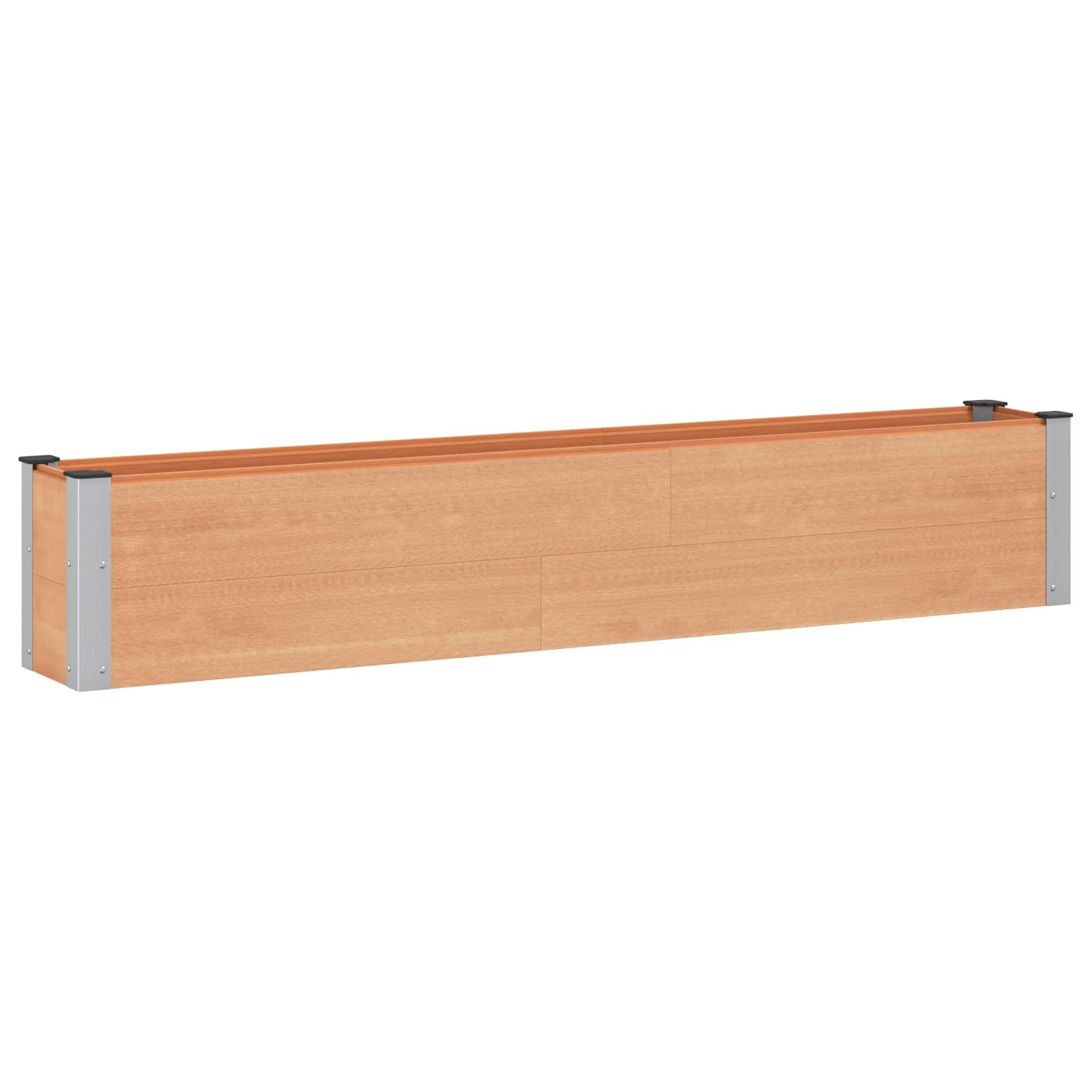 Højbed i WPC og aluminium - brun 200 × 30 × 36 cm Højbed i WPC og aluminium - brun 200 × 30 × 36 cm
