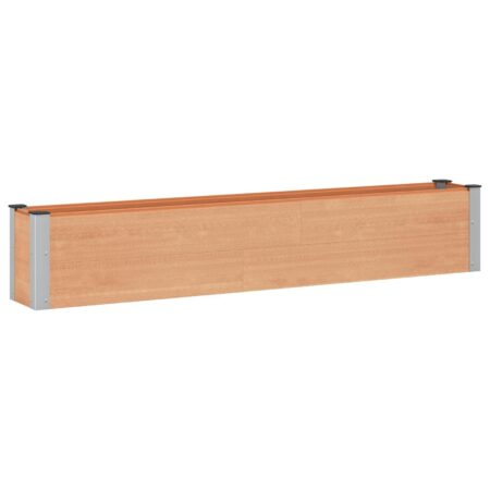 Højbed i WPC og aluminium - brun 200 × 30 × 36 cm