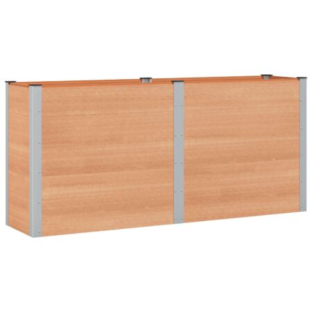 Højbed i WPC og aluminium - brun 200 × 50 × 91 cm